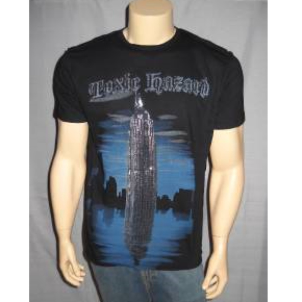 TOXIC HAZARD T Shirt Empire State Building Silver Shimmer